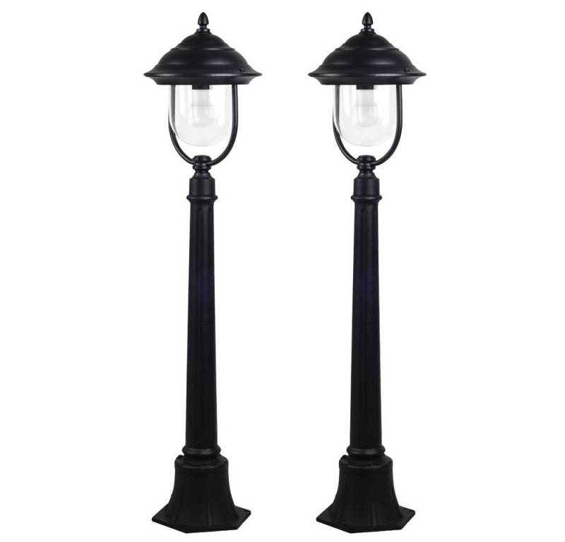 V-TAC Außen-Stehlampe, Leuchtmittel nicht inklusive, Außenstehlampe Laterne Gartenlampe Wegeleuchte schwarz H 111 cm 2x von V-TAC