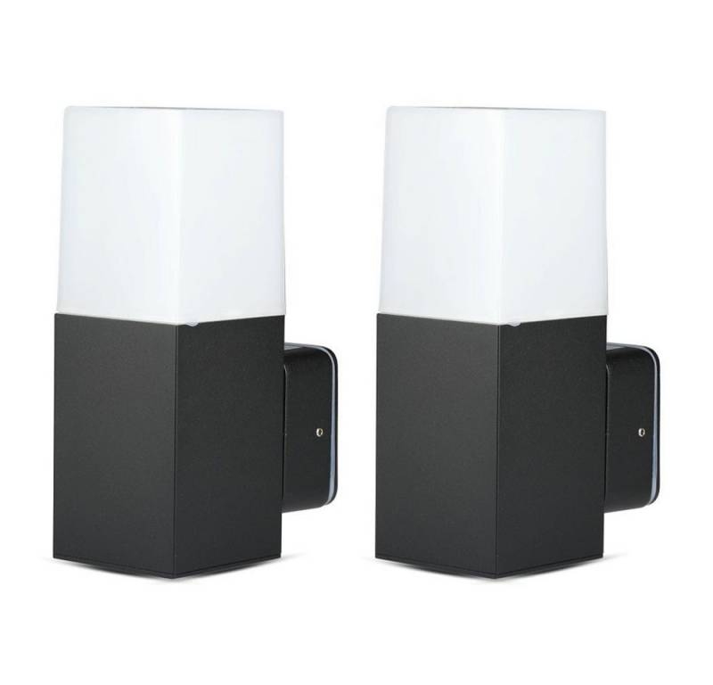 V-TAC Wandleuchte, Leuchtmittel nicht inklusive, Wandleuchte Außenlampe Aluminium schwarz Wandstrahler H 25cm 2er Set von V-TAC