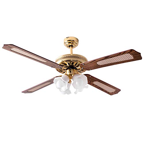 V-TAC Deckenventilator Ventilatorleuchte Wohnzimmer Lüfter Sommer Winter Ventilator Decke, Glas opal, MDF, 4x E27 Fassungen, D 132 cm V-TAC Deckenventilator Ventilatorleuchte Wohnzimmer Lüfter Sommer Winter Ventilator Decke, Glas opal, MDF, 4x E27 Fassungen, D 132 cm von V-TAC