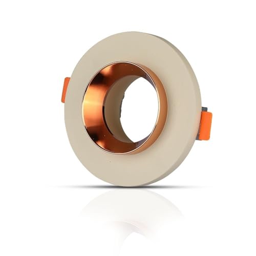 GU10 LED Einbauleuchte mit rundem Gipskörper, Farbe Weiß mit Roségold-Finish von V-TAC