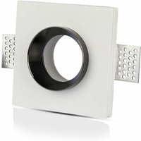 V-TAC Quadratische LED-Einbaustrahlerfassung GU10 und GU5.3 (MR16) Gehäuse aus weißem Gips und verchromtem Metall von V-TAC