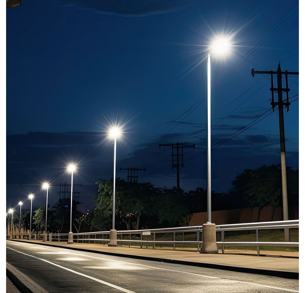 V-TAC LED Außen-Wandleuchte, LED-Leuchtmittel fest verbaut, Kaltweiß, Tageslichtweiß, LED Straßenleuchte Parkplatzlampe Straßenlaterne kaltweiß Aluminium von V-TAC