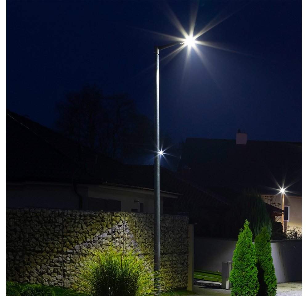 V-TAC LED Außen-Wandleuchte, LED-Leuchtmittel fest verbaut, Kaltweiß, Tageslichtweiß, LED Straßenleuchte Parkplatzlampe Straßenlaterne kaltweiß Aluminium von V-TAC