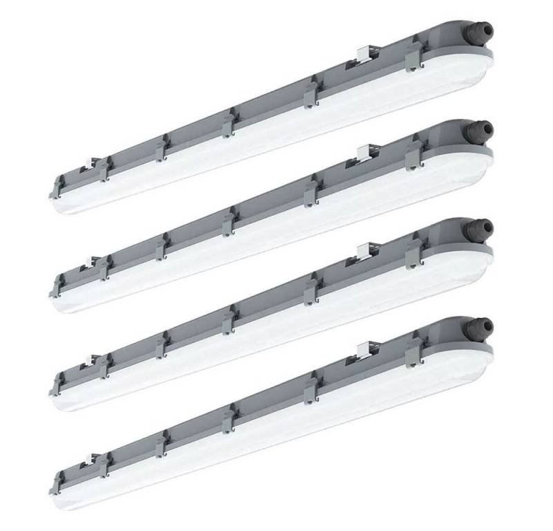 V-TAC LED Deckenleuchte, LED-Leuchtmittel fest verbaut, Tageslichtweiß, LED Feuchtraumleuchte Wannenleuchte 60cm kaltweiß Werkstattlampe 4x von V-TAC