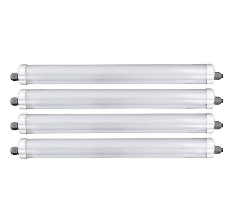V-TAC LED Deckenleuchte, LED-Leuchtmittel fest verbaut, LED Wannenleuchte Kellerlampe neutralweiß 4000K L 60 cm 4er Set von V-TAC