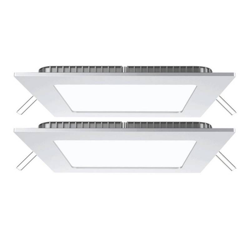 V-TAC LED Deckenleuchte, LED-Leuchtmittel fest verbaut, Neutralweiß, Einbauleuchte Deckenlampe Panel LED Flurlampe flach 4500K L 12 cm 2x von V-TAC