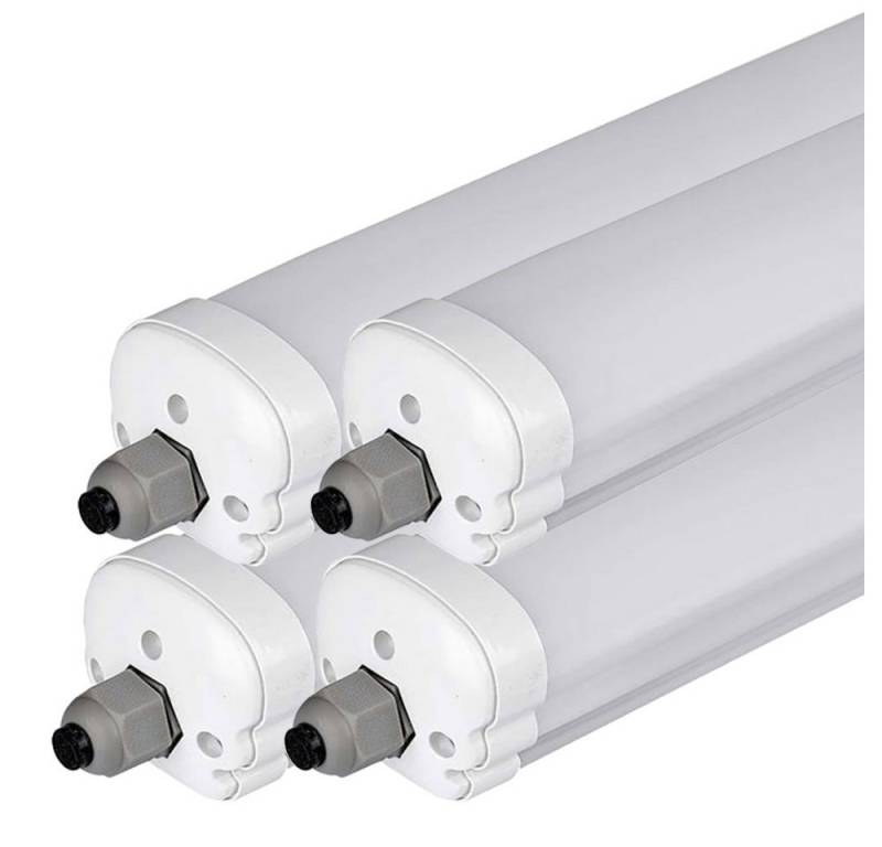 V-TAC LED Deckenleuchte, LED-Leuchtmittel fest verbaut, Neutralweiß, LED Wannenleuchte Kellerlampe neutralweiß 4000K 4320 Lumen L 120 cm 4x von V-TAC