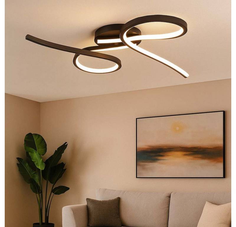 V-TAC LED Deckenleuchte, LED-Leuchtmittel fest verbaut, Warmweiß, Deckenlampe Deckenleuchte Designlampe LED Wohnzimmerleuchte schwarz L von V-TAC