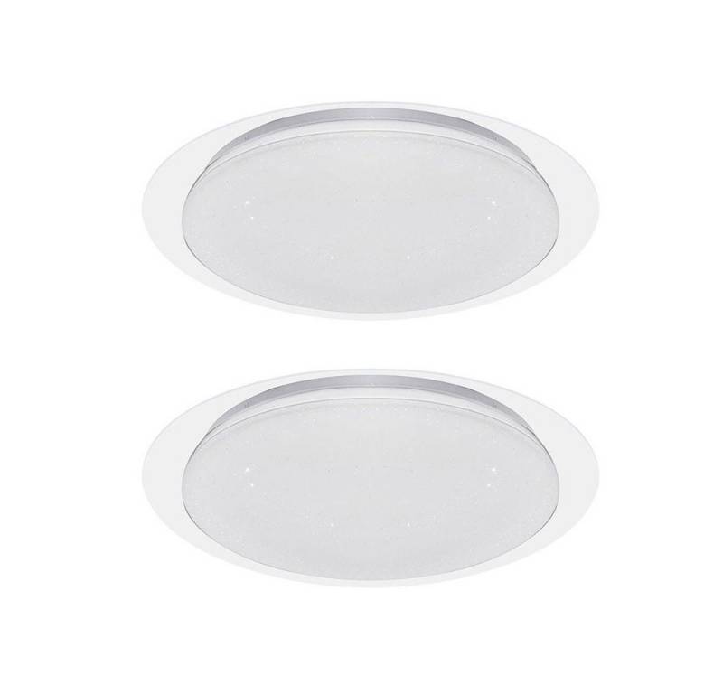 V-TAC LED Deckenleuchte, LED-Leuchtmittel fest verbaut, Warmweiß, Neutralweiß, Tageslichtweiß, Deckenlampe Deckenleuchte Schlafzimmerlampe LED Sterneneffekt 2er Set von V-TAC