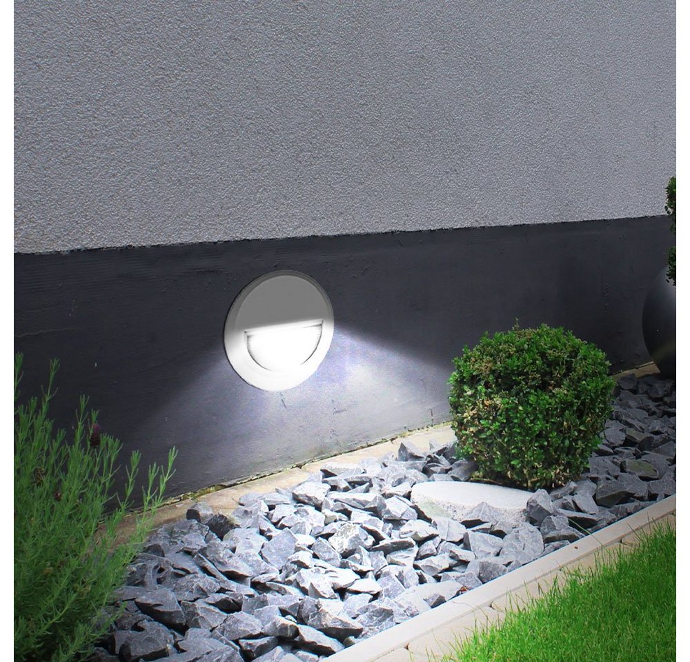 V-TAC LED Einbaustrahler, LED-Leuchtmittel fest verbaut, Neutralweiß, LED Außen Bereich Wand Lampe Treppen Strahler Grundstück Hof Leuchte von V-TAC