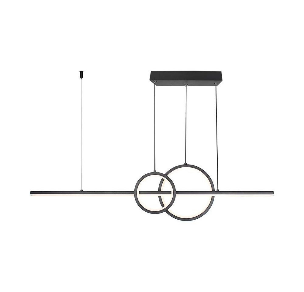 V-TAC LED-Hängeleuchte, LED-Leuchtmittel fest verbaut, Tageslichtweiß, LED Deckenleuchte Deckenlampe Wohnzimmerlampe Aluminium Schwarz von V-TAC