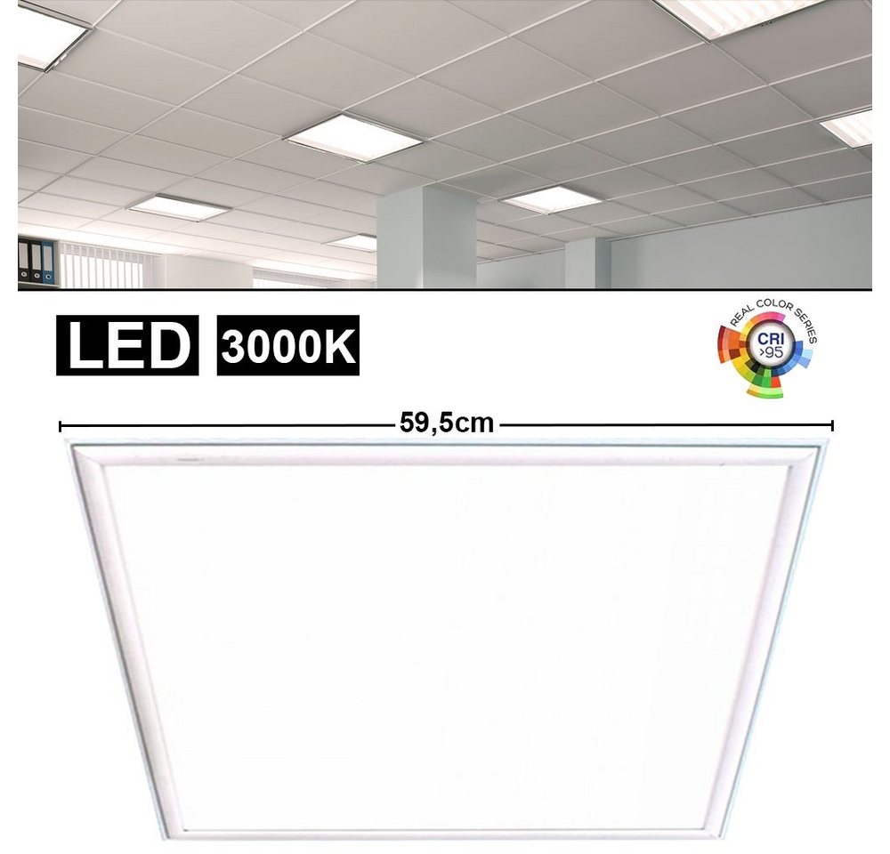 V-TAC LED Deckenleuchte, LED-Leuchtmittel fest verbaut, Warmweiß, LED 45 Watt Einbau Panel Decken Strahler Lampe weiß Büro von V-TAC