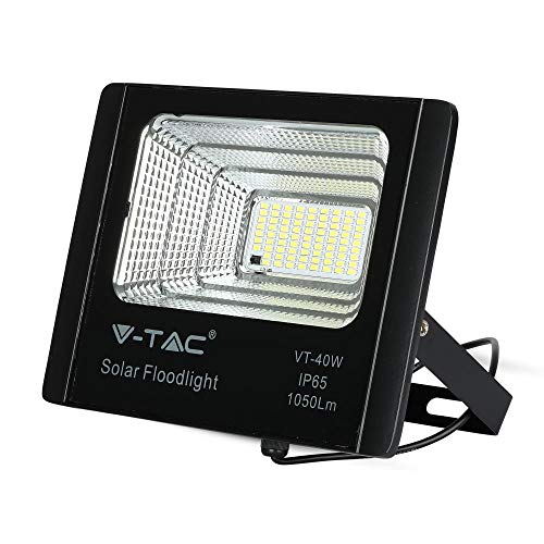 V-TAC LED-Scheinwerfer 40 W mit Solarpanel und Fernbedienung 6000 K von V-TAC