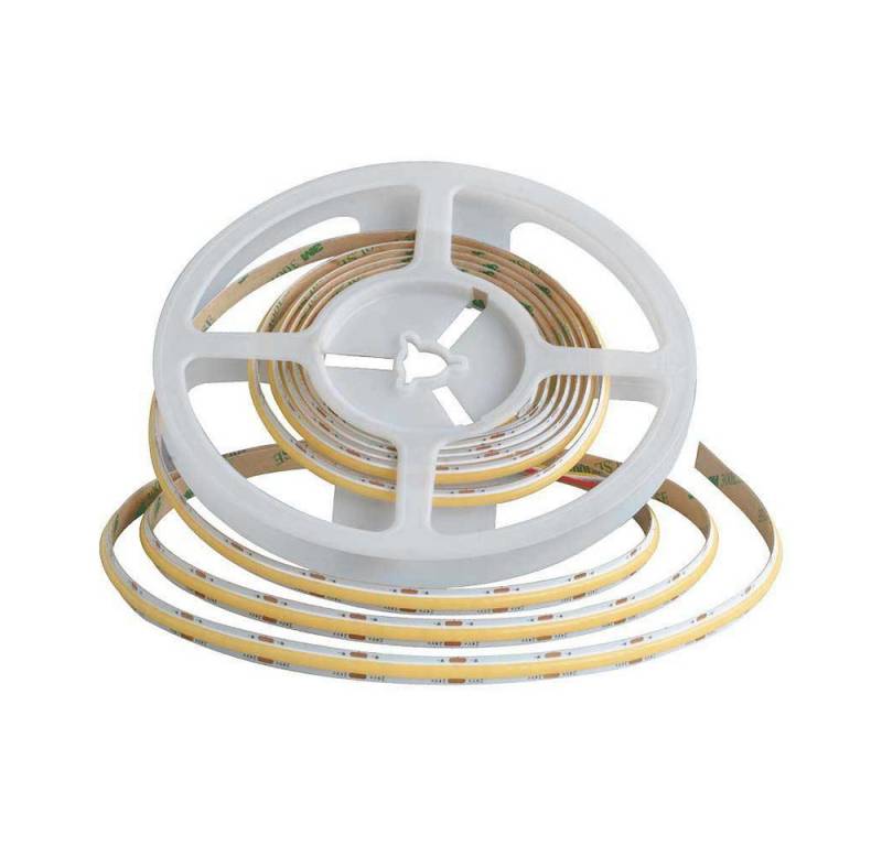 V-TAC LED Stripe COB LED Streifen DC 24V LED Strips mit 480 LEDs 8mm Breite 5 oder 10 m, COB-Technologie gleichmäßige Lichtquelle ohne sichtbare Licht Punkte von V-TAC