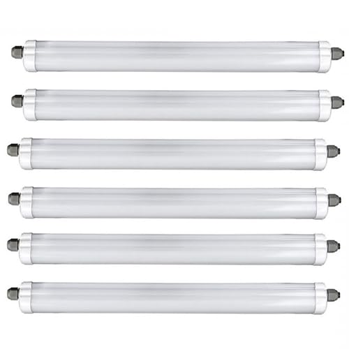 V-TAC LED Wannenleuchte Hallenlampe Garagenleuchte Feuchtraumleuchte Deckenlampe, strahlwassergeschützt, 48W 5760lm 6500K kaltweiß, L 150 cm, 6er Set von V-TAC