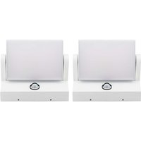 V-TAC LED drehbare Wandleuchte - PIR-Sensor - IP65 Wasserdicht - Weiß - 17W - 2580 Lumen - 4000K - 2er-Pack von V-TAC