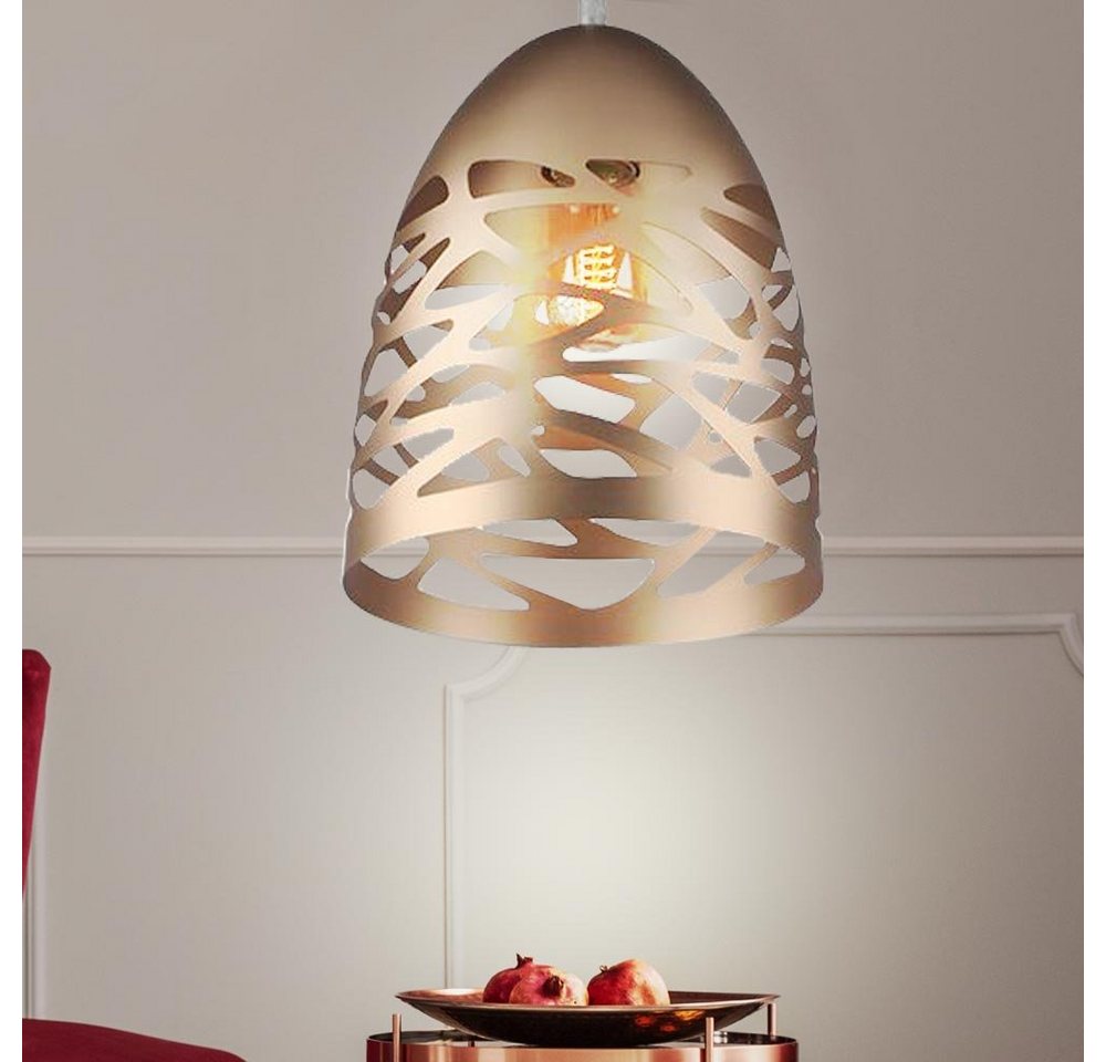 V-TAC Pendelleuchte, Design Hänge Leuchte Küchen Decken Pendel Beleuchtung Löcher Design Lampe gold-färbig V-Tac 3821 von V-TAC