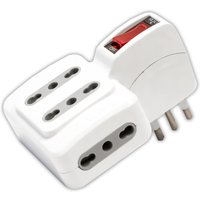 V-tac - 4-Steckdosen-Adapter 10/16A 2P+T Bypass-Überlast 1500W 10A Stecker von V-TAC