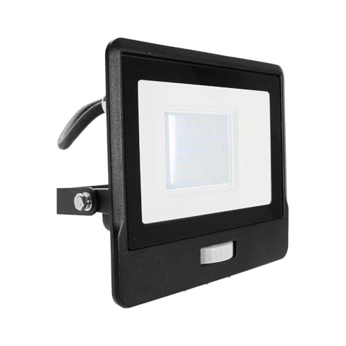 V-tac VT-138S-1 LED-Flutlicht mit Sensor - 30 W - 2340 Lm - 6500K - 1 m Kabel - Schwarz von V-TAC