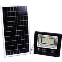 V-tac VT-200W 200W led Solarscheinwerfer mit IR-Fernbedienung kaltweiß 6000K Schwarzer Körper IP65 - 94026 - Schwarz von VTAC