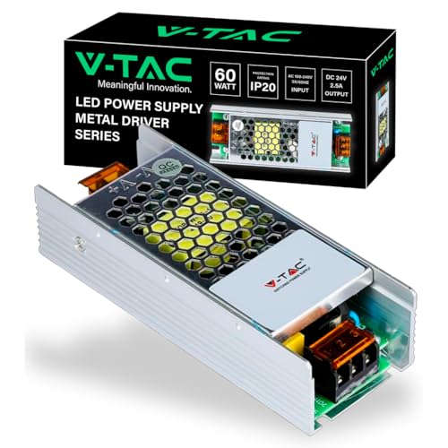 V-TAC VT-24061 SLIM Netzteil Metall 60 W 24 V 2,5 A IP20 mit Schraubklemmen - SKU 3261 V-TAC VT-24061 SLIM Netzteil Metall 60 W 24 V 2,5 A IP20 mit Schraubklemmen - SKU 3261 von V-TAC