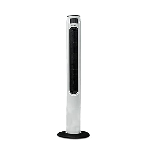 V-TAC VT-5547 55 W LED-Turmventilator mit Temperaturanzeige und Fernbedienung (116,8 cm), 116,8 cm von V-TAC