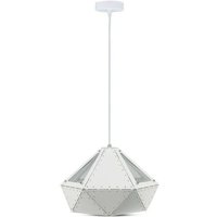 V-TAC LED-Kronleuchter aus Metallprisma mit E27-Lampenfassung (max. 60 W), Farbe Weiß von V-TAC