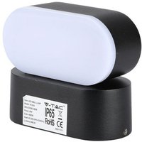 V-tac - VT-816 6W verstellbare ovale LED-Wandleuchte 120LM/W schwarze Farbe warmweiß 3000K IP65 - sku 218288 - Schwarz von V-TAC