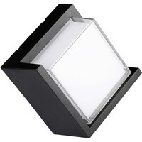 12W quadratische LED-Wandleuchte mit halbabgedecktem Diffusor, Schwarz, Naturweiß, IP65 - V-tac von V-TAC