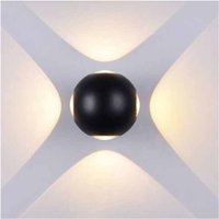 V-TAC VT-834 4W LED wandlamp neutralweiß 4000K aluminum schwarz rund körper IP65 - SKU 8554 von V-TAC