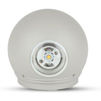 V-tac - VT-836 4W cob led sphärische Wandleuchte grau Aluminium doppelter Lichtstrahl warmweiß 3000K IP65 - sku 218305 - Edelstahl-Bürste von V-TAC