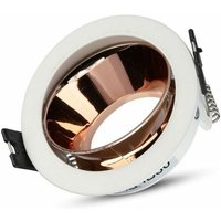 V-TAC Runder GU10 LED-Einbaustrahlerhalter in Weiß mit verstellbarer Roségold-Halterung von V-TAC