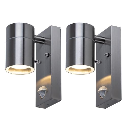 V-TAC Wandleuchte Bewegungsmelder Wandlampe Edelstahl Glas Fassadenleuchte, Fernbedienung dimmbar, RGB LED 3,5W 290Lm warmweiß, DxHxT 6,7x16,3x11 cm, 2er Set V-TAC Wandleuchte Bewegungsmelder Wandlampe Edelstahl Glas Fassadenleuchte, Fernbedienung dimmbar, RGB LED 3,5W 290Lm warmweiß, DxHxT 6,7x16,3x11 cm, 2er Set von V-TAC