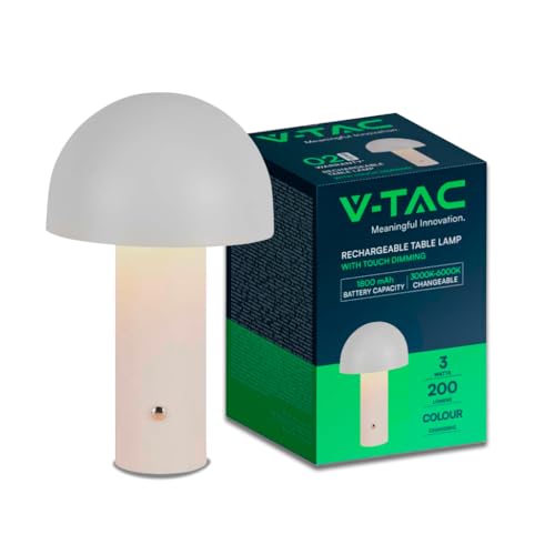V-TAC White Rechargeable Table Lamps - IP20-3W - 200 Lumen - 3IN1 von V-TAC