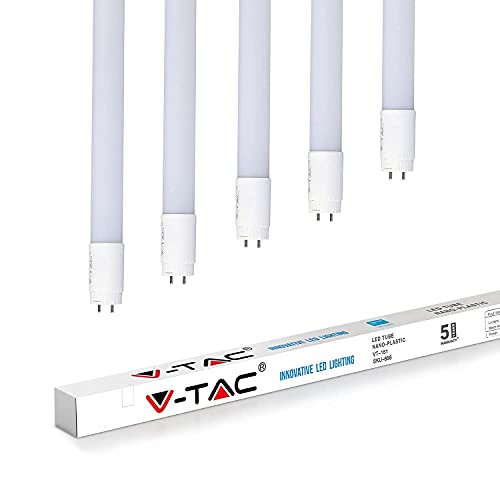 V-Tac LED Röhre 150cm | LED leuchtstoffröhre 150cm | LED-TUBE Leuchtstoffröhre Neonröhre Röhrenlampe | Samsung Chip - Tageslichtweiß (6400 K) - 2000 Lumen - T8 - G13-22W - 150cm | 5er Pack von V-TAC