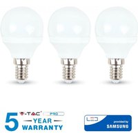 V-tac - 3 samsung LED-Glühbirnen E14 5.5W mini globe warm kalt natur VT-236 -Natur von V-TAC