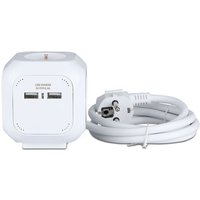 4-Wege-Verlängerungssteckdosen - usb - IP20 - Weiß - 1,4 m Kabel - Steckdose - Power Cube von V-TAC