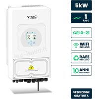 Hybrid-Solar-Wechselrichter - einphasig - weiß - 5 Jahre - IP65 von V-TAC