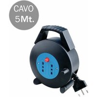 V-tac - Verlängerungskabeltrommel mit 2 10/16A Zweiwege-Steckdosen mit Thermoschutz, Farbe Schwarz und 16A-Stecker, 5m V-tac - Verlängerungskabeltrommel mit 2 10/16A Zweiwege-Steckdosen mit Thermoschutz, Farbe Schwarz und 16A-Stecker, 5m von V-TAC