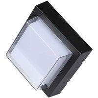 LED-Wandleuchte quadratisch mit halb-abgedecktem Diffusor 7W Schwarz Farbe 3000K IP65 - V-tac von V-TAC