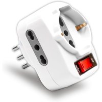 Steckdosenadapter 2 seitliche Steckdosen 10/16A 2P+E Bipass 1 vordere Steckdose 10/16A 2P+E Schuko Switch Stecker 10A 2P+E Drehbar - V-tac von V-TAC