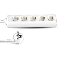Steckdosenleiste mit 3 m Kabel, 5 Steckdosen, 10 a, 2P + Schuko und Schuko-Stecker, Farbe Weiß - V-tac von V-TAC