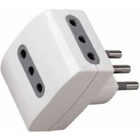 V-tac - Steckeradapter mit 3 Steckdosen 10A 2P+E und Stecker 10A 2P+E Weiß von V-TAC