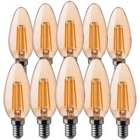 10er Pack E14 LED-Lampen - Bernstein - Kerze - IP20 - 4W - 350 Lumen - 2200K von V-TAC