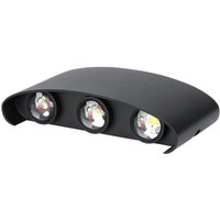 V-tac - 6W led Wandleuchte Doppelstrahl Schwarz Gehäuse Warmweiß IP65 von V-TAC