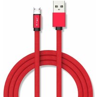 Micro-USB-auf-USB-A-Kabel 1m Schnellladekabel 2.4A Ruby Series Red Rope Anti-Tangle-Kabel - V-tac von V-TAC
