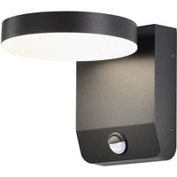 V-tac - 17W 150LM/W Runde LED-Wandleuchte mit Sensor, Schwarz, Warmweiß, IP65 von V-TAC