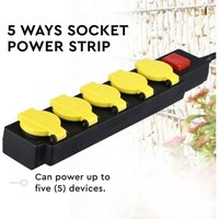 V-TAC VT-1125-3 Außensteckdose leiste 5-fach Schuko 16A EU standard 3m Kabel ein/aus-schalter IP44- sku 8813 von V-TAC