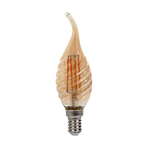 VT-1947 4 W Twisted Candle Filament Bulb Amber Cover WITH Tip Colorcode: 2200 K E14 von V-TAC