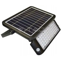 VT-787-10 10W led flutlicht mit sonnenkollektor und pir sensor slim schwarzer Körper neutralweiß 4000K - sku 9869 - Schwarz - V-tac von V-TAC